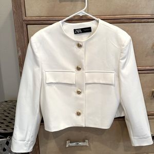 Zara gold button crop jacket